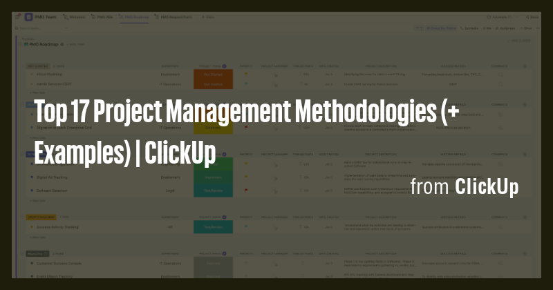 Top 17 Project Management Methodologies (+ Examples) | ClickUp - Briefly