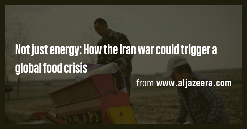 Not just energy: How the Iran war could trigger a global food crisis ...