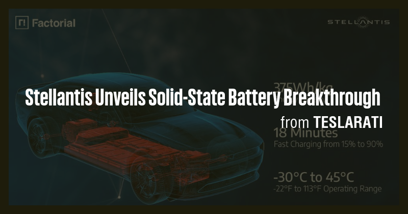 Stellantis Unveils Solid State Battery Breakthrough Briefly