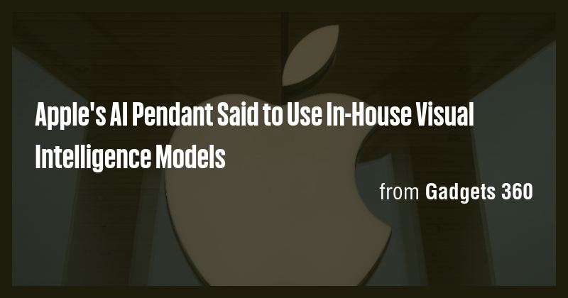 Apple's AI Pendant Said to Use In-House Visual Intelligence Models ...