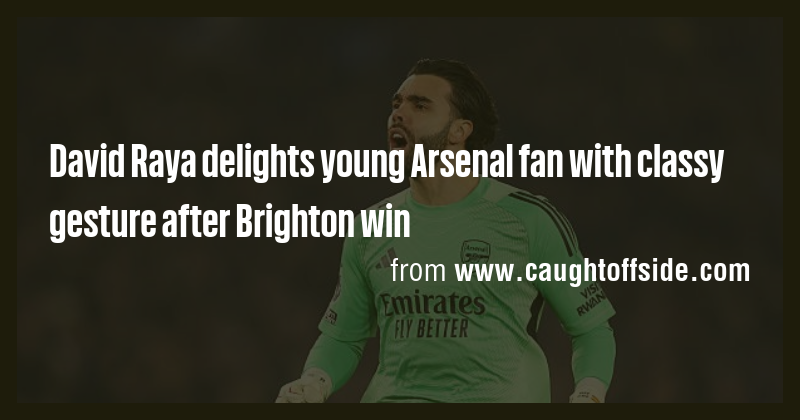 David Raya delights young Arsenal fan with classy gesture after ...