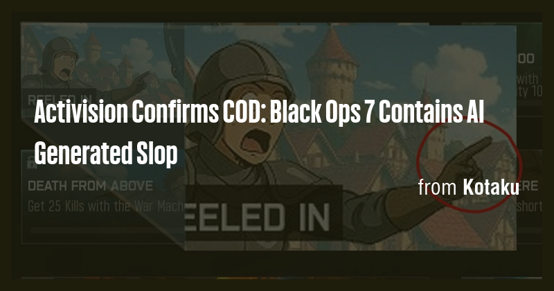 Activision Confirms COD: Black Ops 7 Contains AI Generated Slop - Briefly