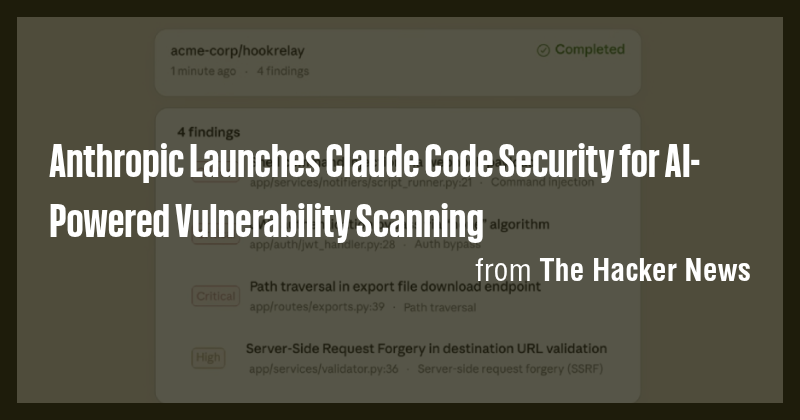 Anthropic Launches Claude Code Security for AI-Powered Vulnerability ...