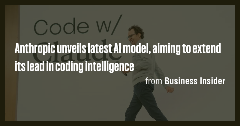 Anthropic unveils latest AI model, aiming to extend its lead in coding ...