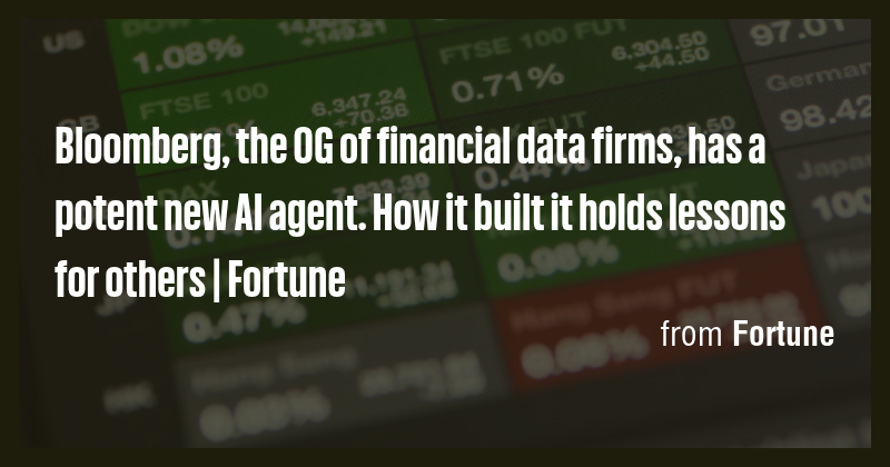 Bloomberg, the OG of financial data firms, has a potent new AI agent ...