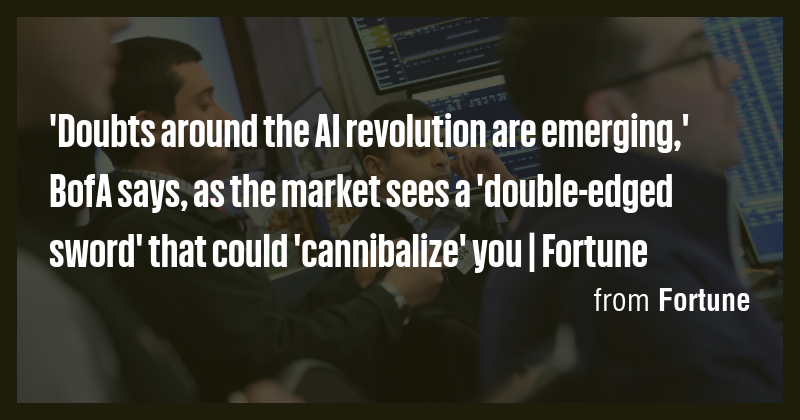 'Doubts around the AI revolution are emerging,' BofA says, as the ...