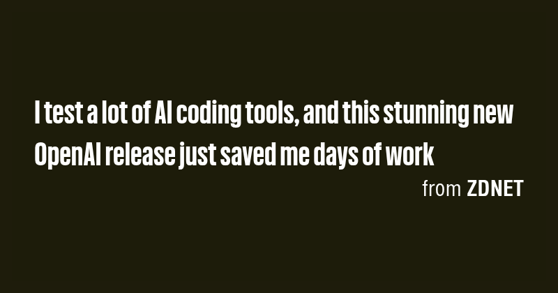 I test a lot of AI coding tools, and this stunning new OpenAI release ...
