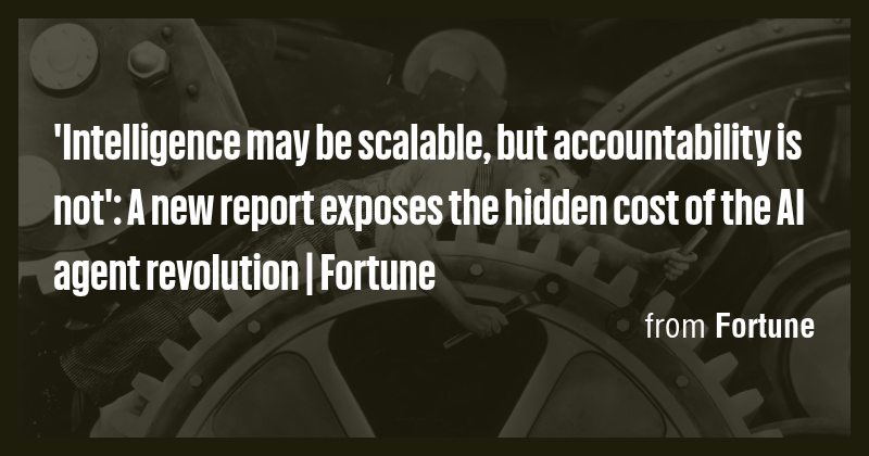 'Intelligence may be scalable, but accountability is not': A new report ...