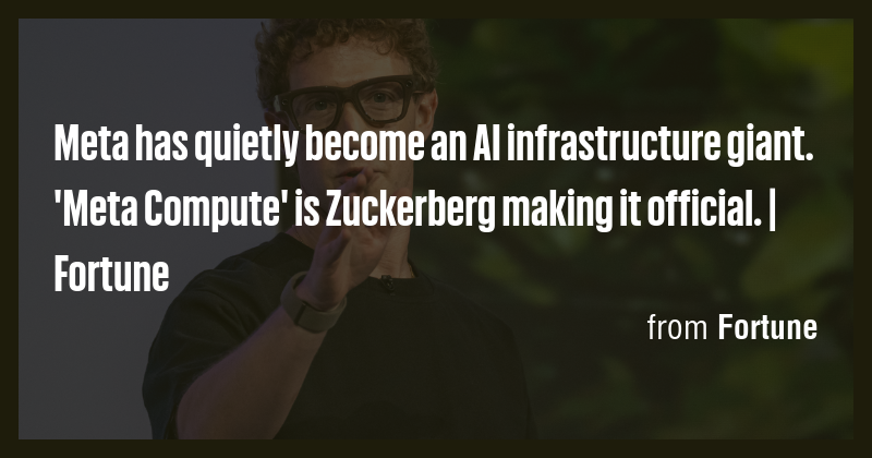 Meta has quietly become an AI infrastructure giant. 'Meta Compute' is ...