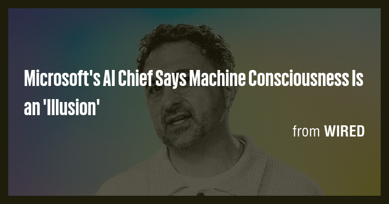 Microsoft's AI Chief Says Machine Consciousness Is an 'Illusion' - Briefly