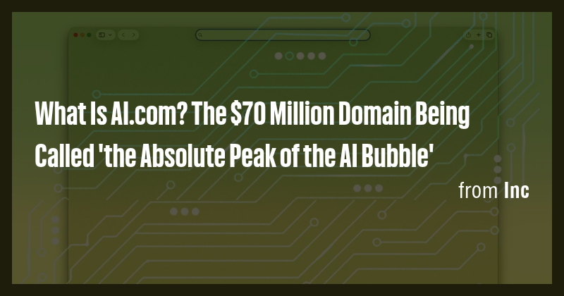 What Is AI.com? The $70 Million Domain Being Called 'the Absolute Peak ...