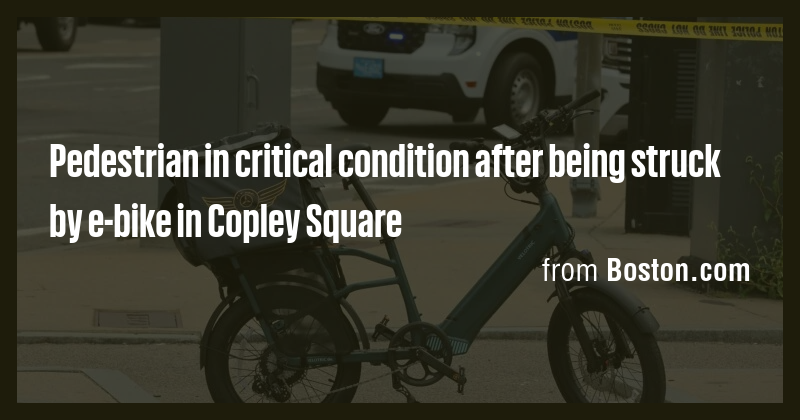 Pedestrian in critical condition after being struck by e-bike in Copley ...