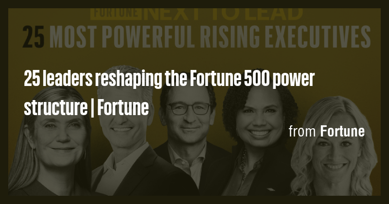 25 leaders reshaping the Fortune 500 power structure | Fortune - Briefly