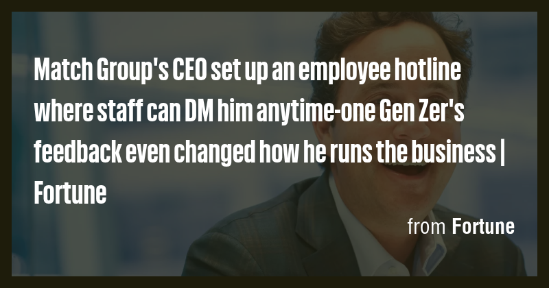 Match Group's CEO set up an employee hotline where staff can DM him ...