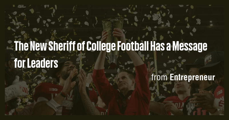 The New Sheriff of College Football Has a Message for Leaders - Briefly
