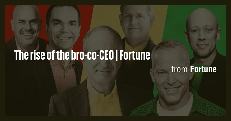 The rise of the bro-co-CEO | Fortune - Briefly