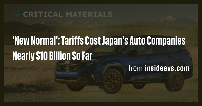 'New Normal': Tariffs Cost Japan's Auto Companies Nearly $10 Billion So ...