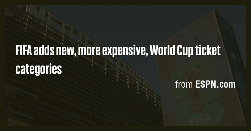 FIFA adds new, more expensive, World Cup ticket categories - Briefly