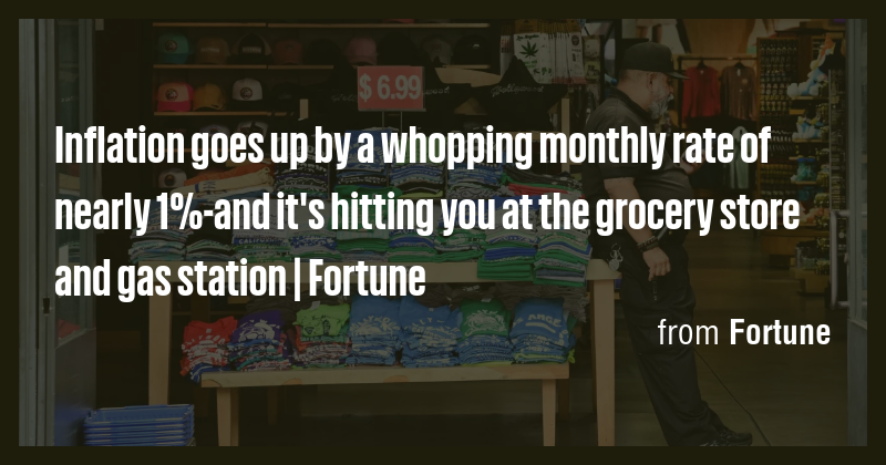 Inflation goes up by a whopping monthly rate of nearly 1%-and it's ...