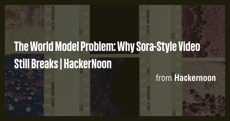 The World Model Problem: Why Sora-Style Video Still Breaks | HackerNoon ...