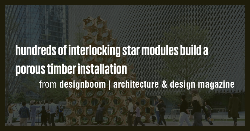hundreds of interlocking star modules build a porous timber ...