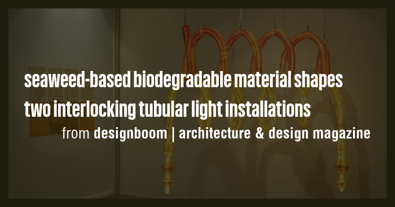 seaweed-based biodegradable material shapes two interlocking tubular ...