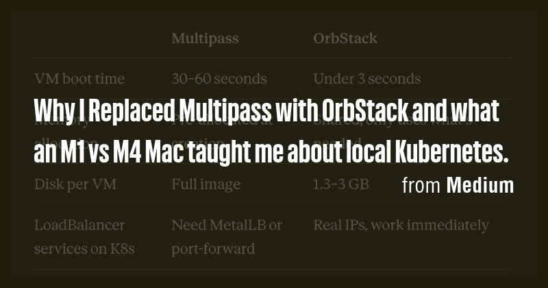Why I Replaced Multipass with OrbStack and what an M1 vs M4 Mac taught ...