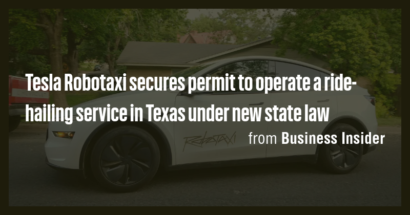 Tesla Robotaxi secures permit to operate a ride-hailing service in ...