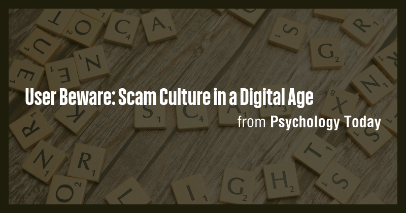 User Beware: Scam Culture in a Digital Age - Briefly