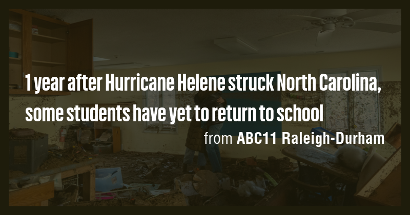 1 year after Hurricane Helene struck North Carolina, some students have ...