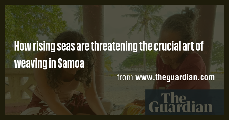 How rising seas are threatening the crucial art of weaving in Samoa ...