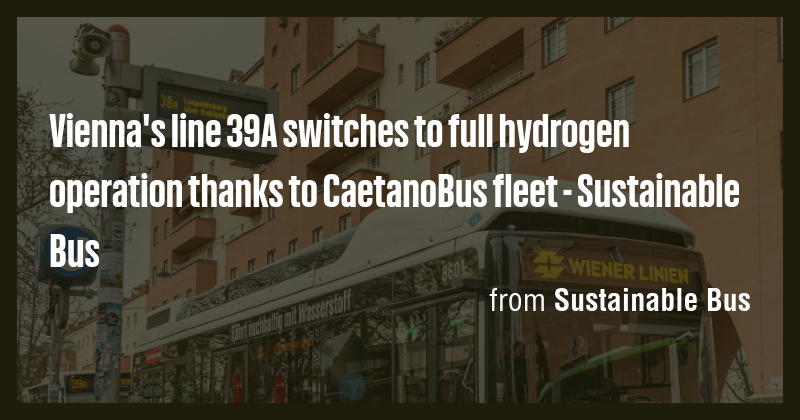 Vienna's line 39A switches to full hydrogen operation thanks to ...