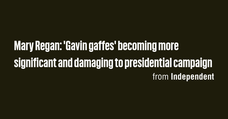 Mary Regan: 'Gavin gaffes' becoming more significant and damaging to ...