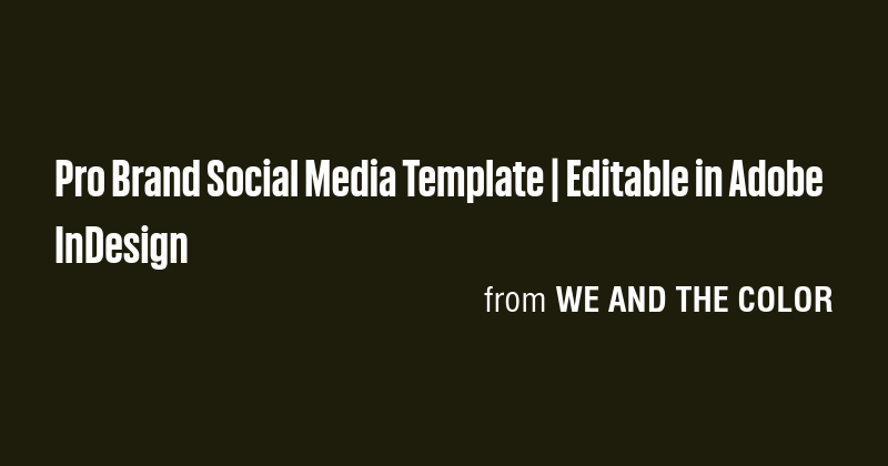 Pro Brand Social Media Template | Editable in Adobe InDesign - Briefly