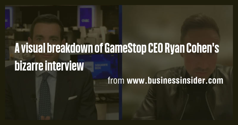 A visual breakdown of GameStop CEO Ryan Cohen's bizarre interview - Briefly