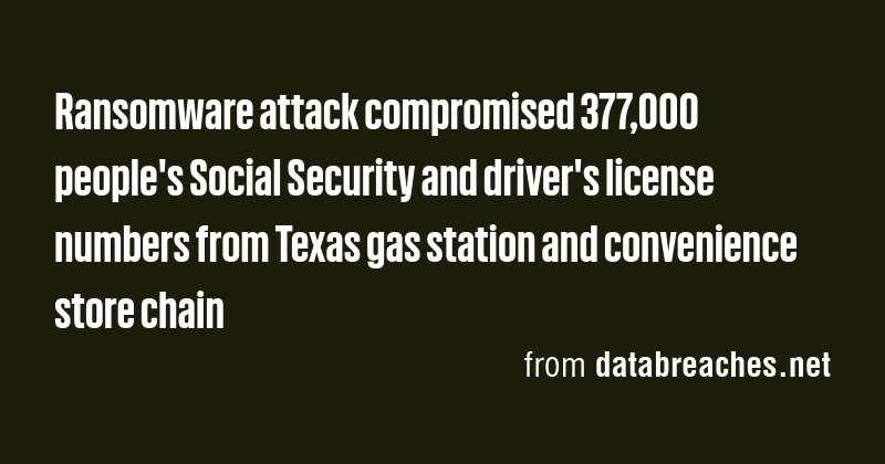 Ransomware attack compromised 377,000 people's Social Security and ...