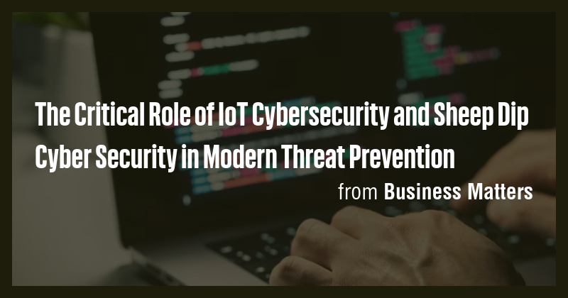 The Critical Role of IoT Cybersecurity and Sheep Dip Cyber Security in ...