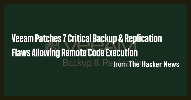 Veeam Patches 7 Critical Backup & Replication Flaws Allowing Remote ...