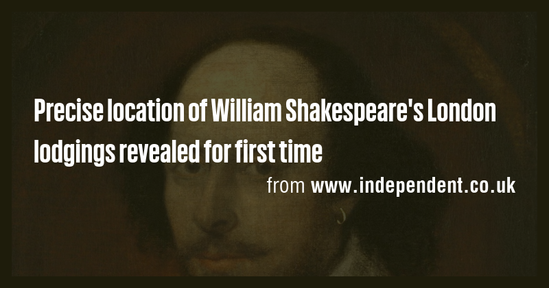 Precise location of William Shakespeare's London lodgings revealed for ...