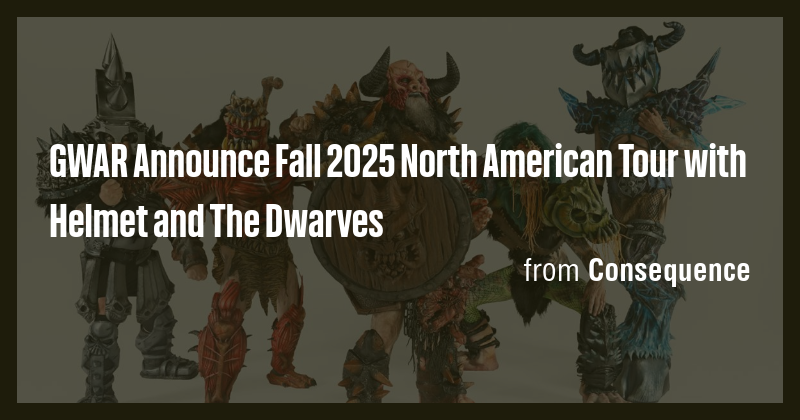 GWAR Announce Fall 2025 North American Tour with Helmet and The Dwarves ...