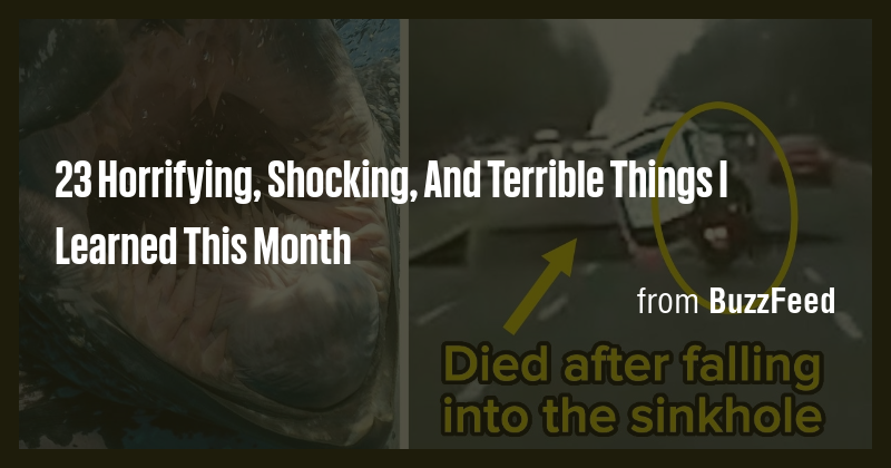 23 Horrifying, Shocking, And Terrible Things I Learned This Month - Briefly