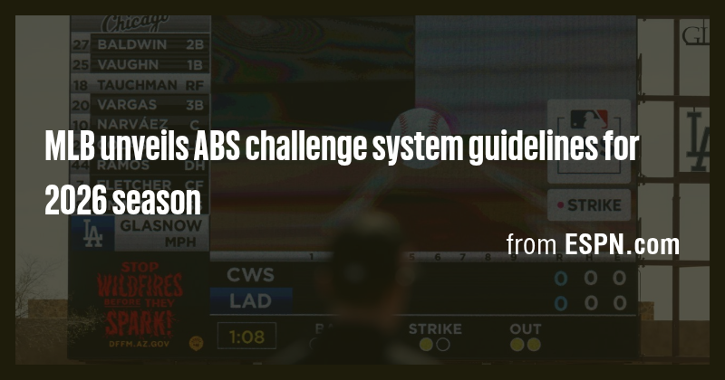 MLB unveils ABS challenge system guidelines for 2026 season - Briefly