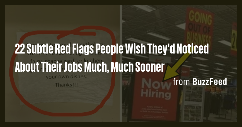 22 Subtle Red Flags People Wish They'd Noticed About Their Jobs Much ...