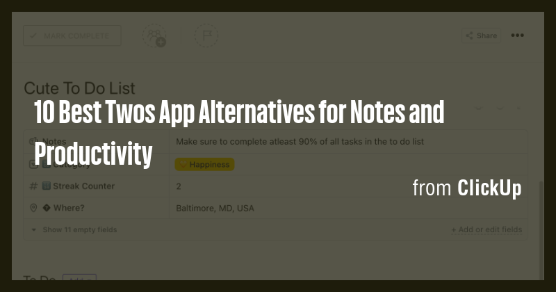 10 Best Twos App Alternatives for Notes and Productivity - Briefly