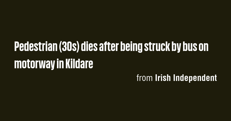 Pedestrian (30s) dies after being struck by bus on motorway in Kildare ...