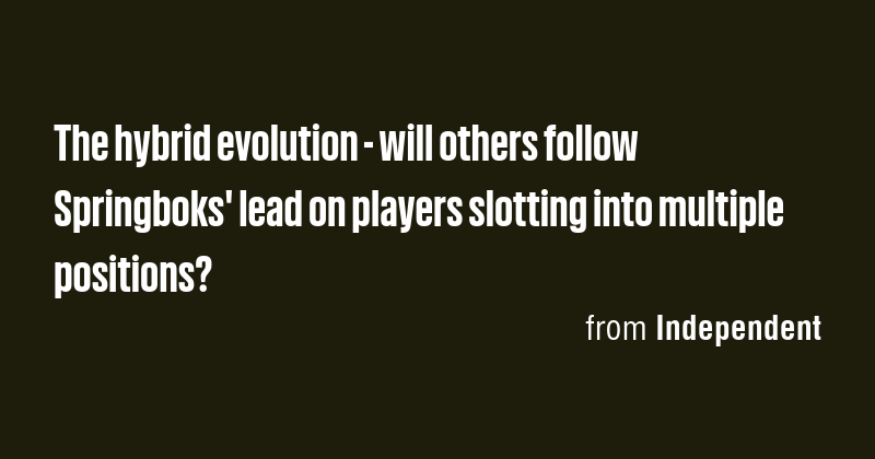 The hybrid evolution - will others follow Springboks' lead on players ...