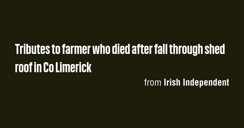 Tributes to farmer who died after fall through shed roof in Co Limerick ...