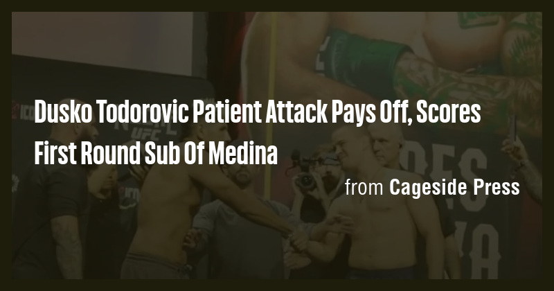 Dusko Todorovic Patient Attack Pays Off, Scores First Round Sub Of ...