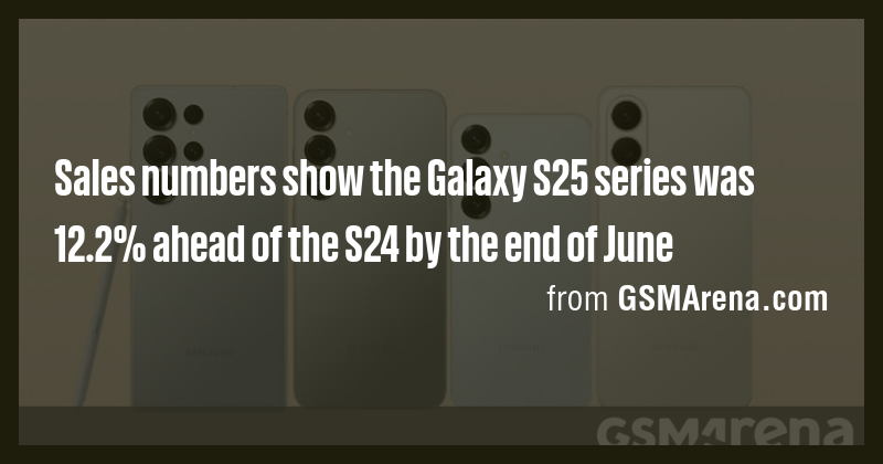 Sales numbers show the Galaxy S25 series was 12.2% ahead of the S24 by ...