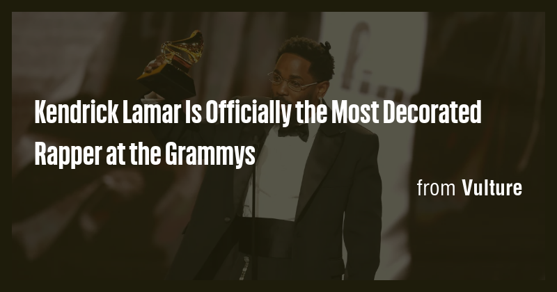 Kendrick Lamar Is Officially the Most Decorated Rapper at the Grammys ...